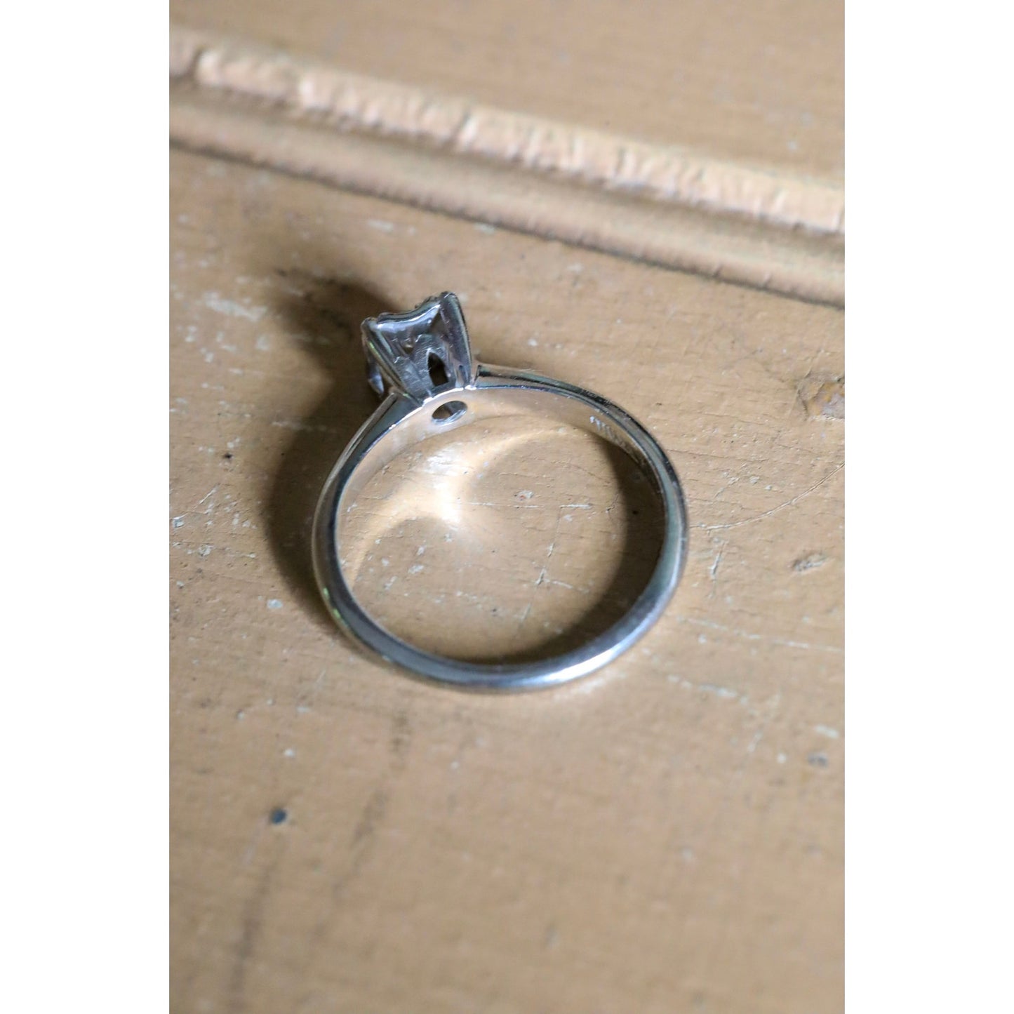 18K White Gold Miss Simplicity Diamond Ring Mid-Century