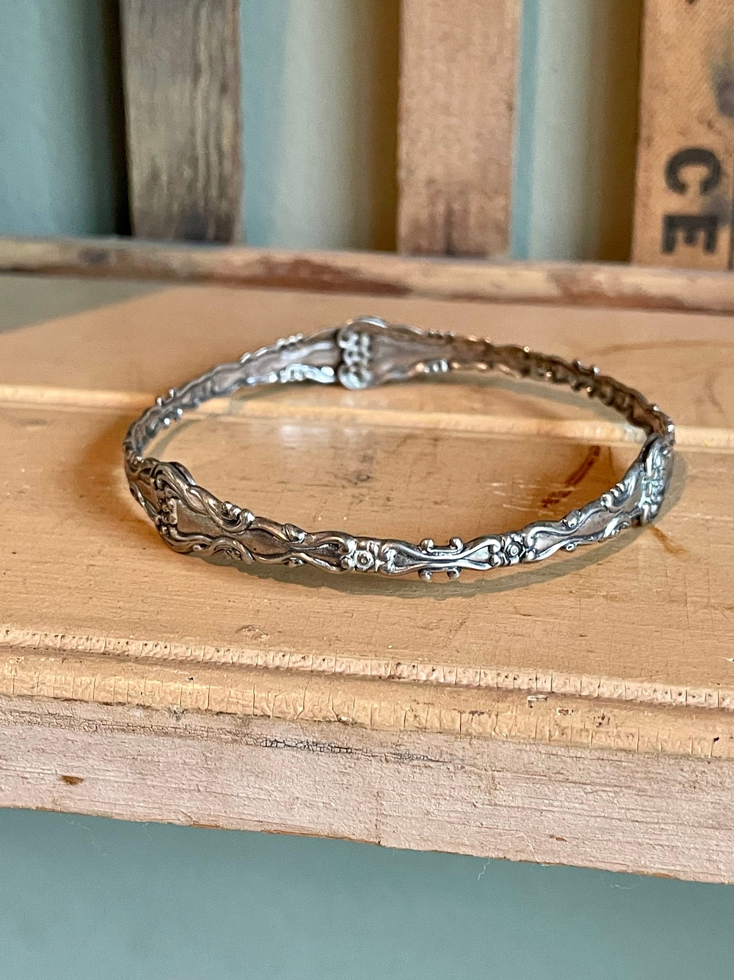 Mid-Century Sterling Silver Beau Flatware Handle Style Bangle