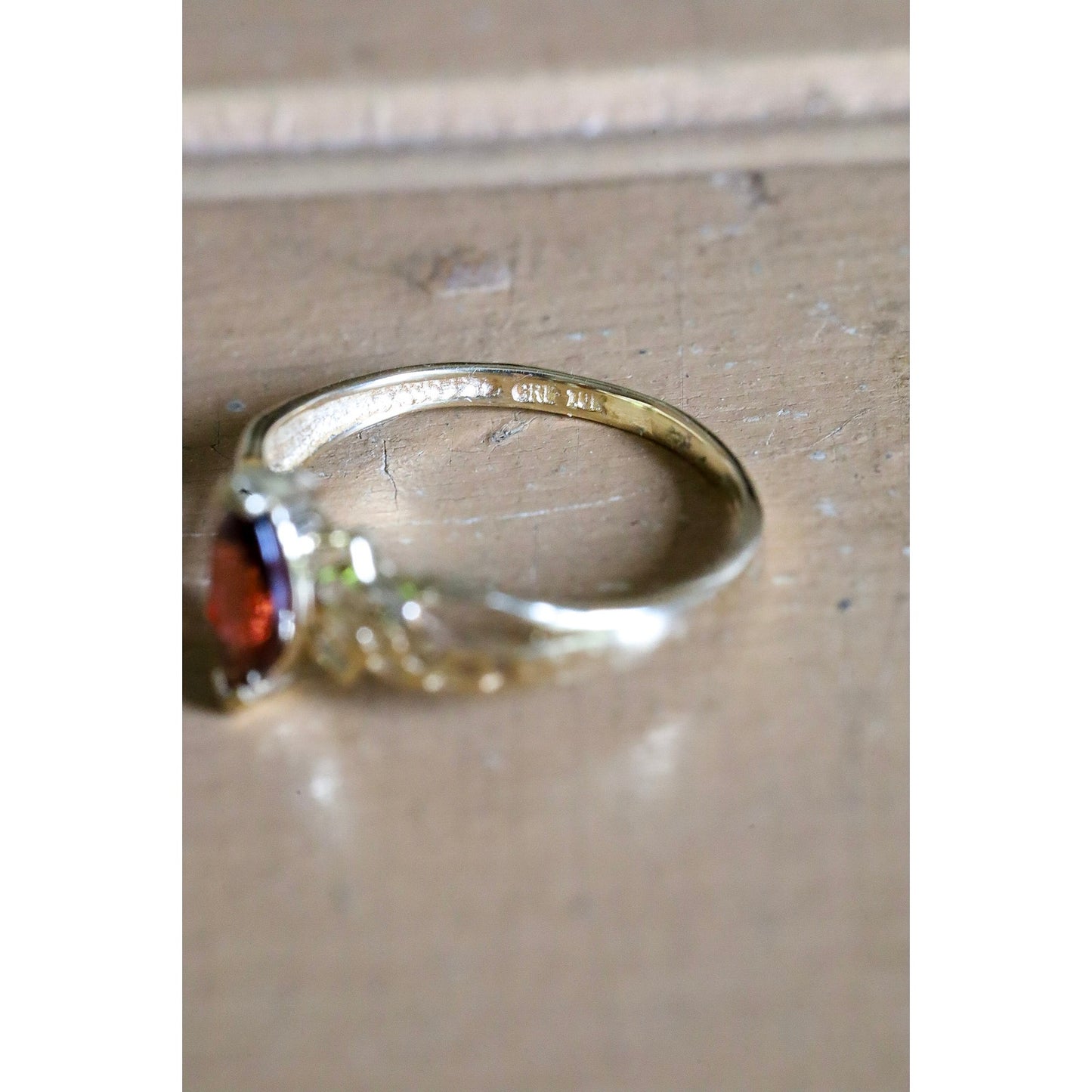 c1980 Vintage Marquis Cut Garnet Ring in 10K Yellow Gold