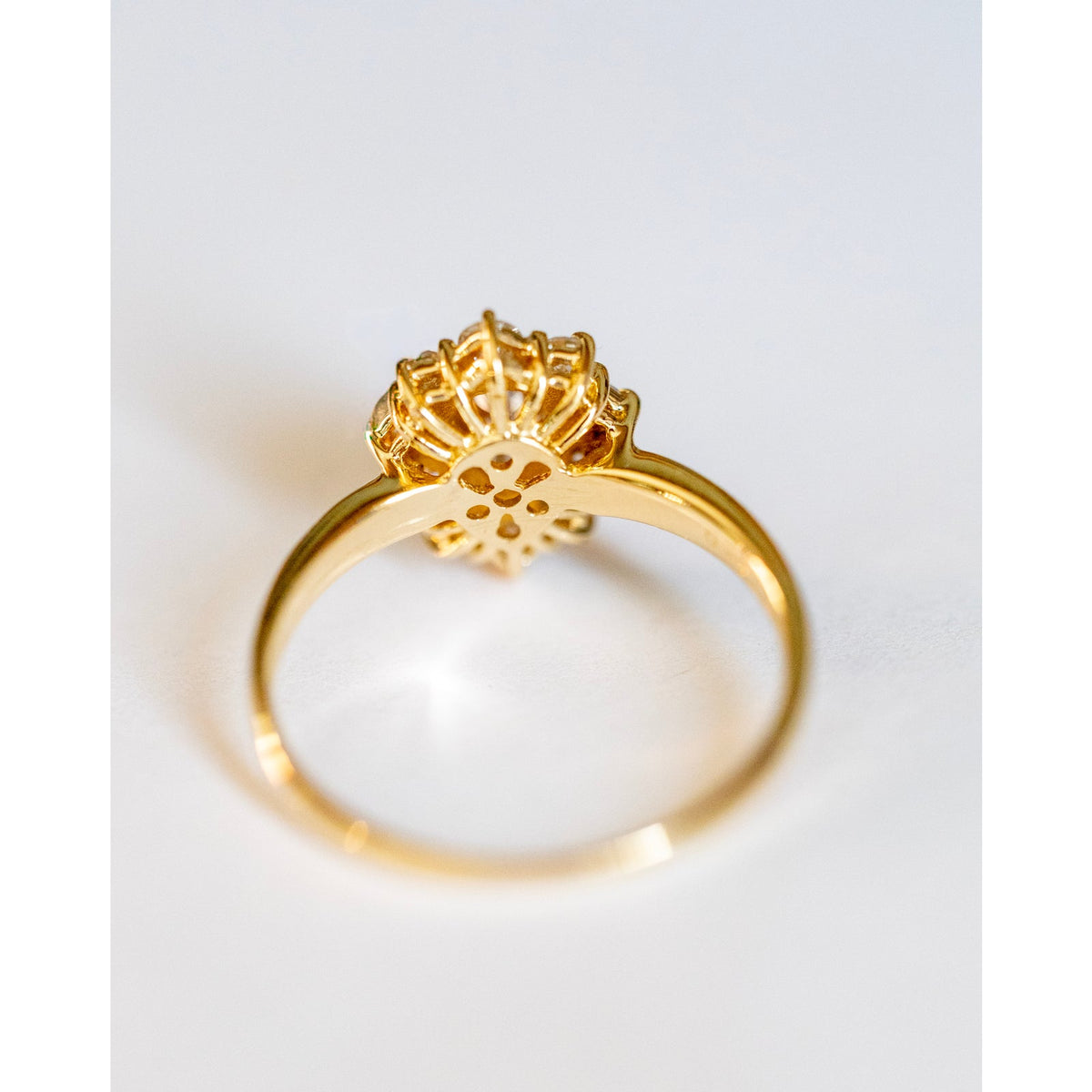 GIA Certified Natural Light Pink-Brown Diamond Ring with Halo in 18K Yellow Gold