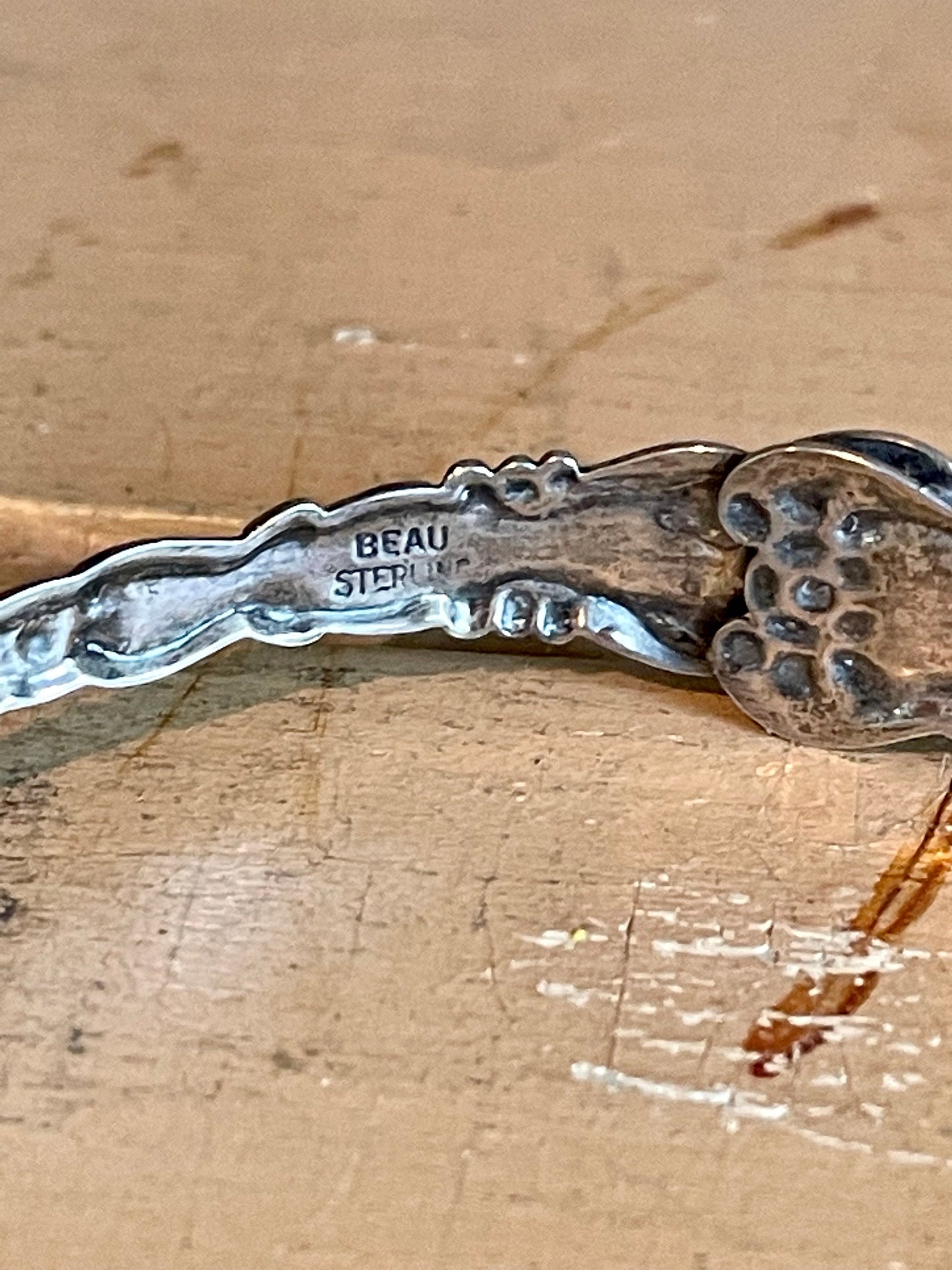 Mid-Century Sterling Silver Beau Flatware Handle Style Bangle