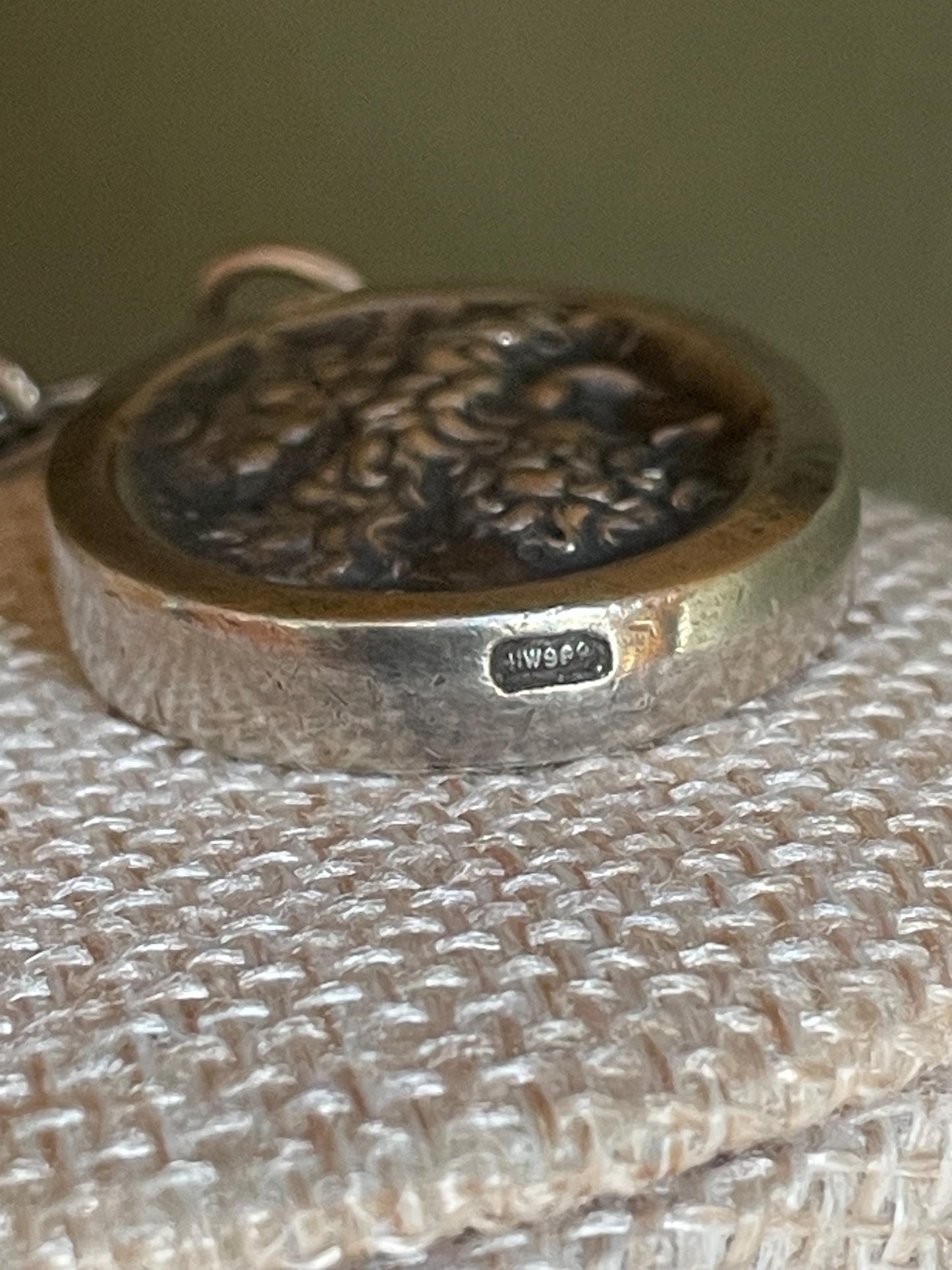 Vintage Henryk Winograd Fine Silver Repousse Pendant on Chain