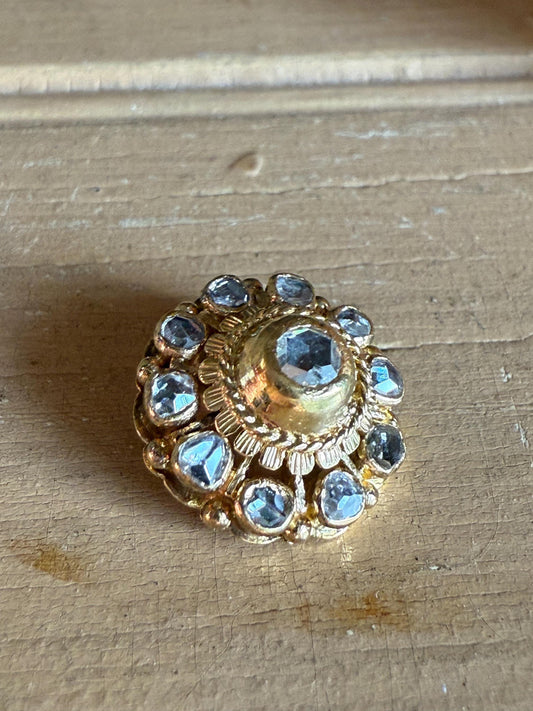 18k Yellow Gold Antique 18th Early 19th Century Table / Rose Cut Diamond Pendant