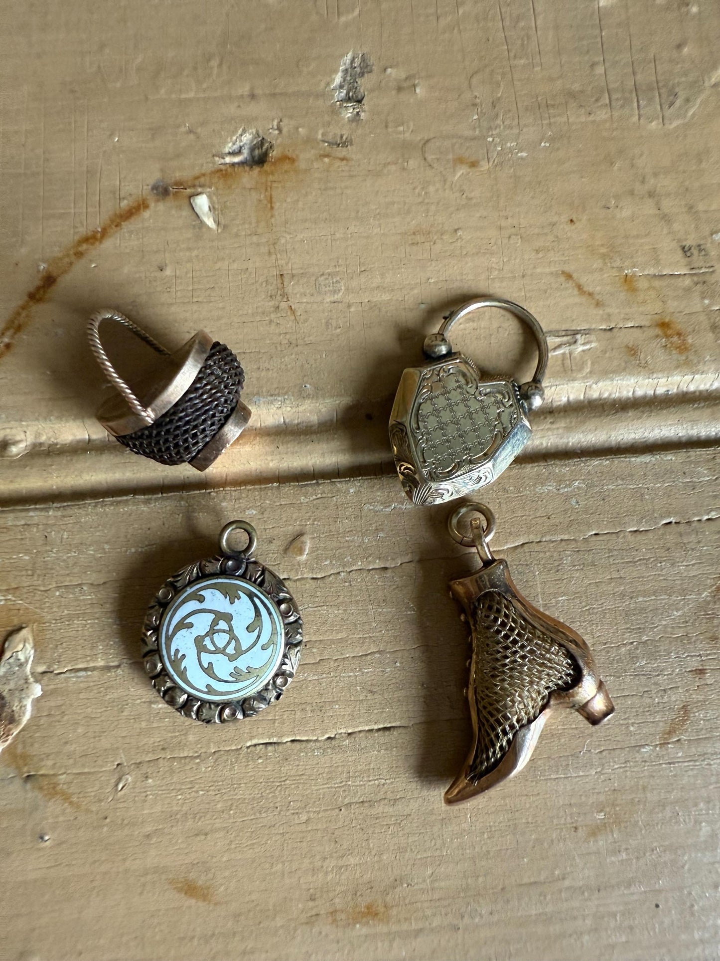 Pick a Antique Victorian Hair Charm Pendant Gold Filled and Gold