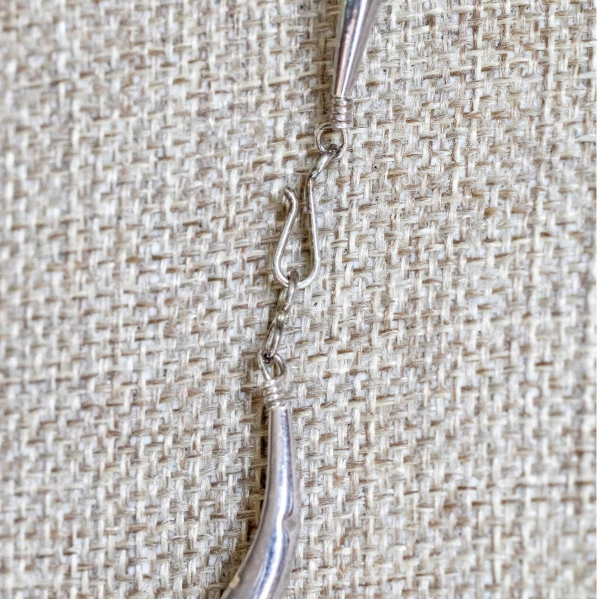 A Bold Sterling Silver Liquid Strand Necklace with Sterling Silver Amethyst Pendant