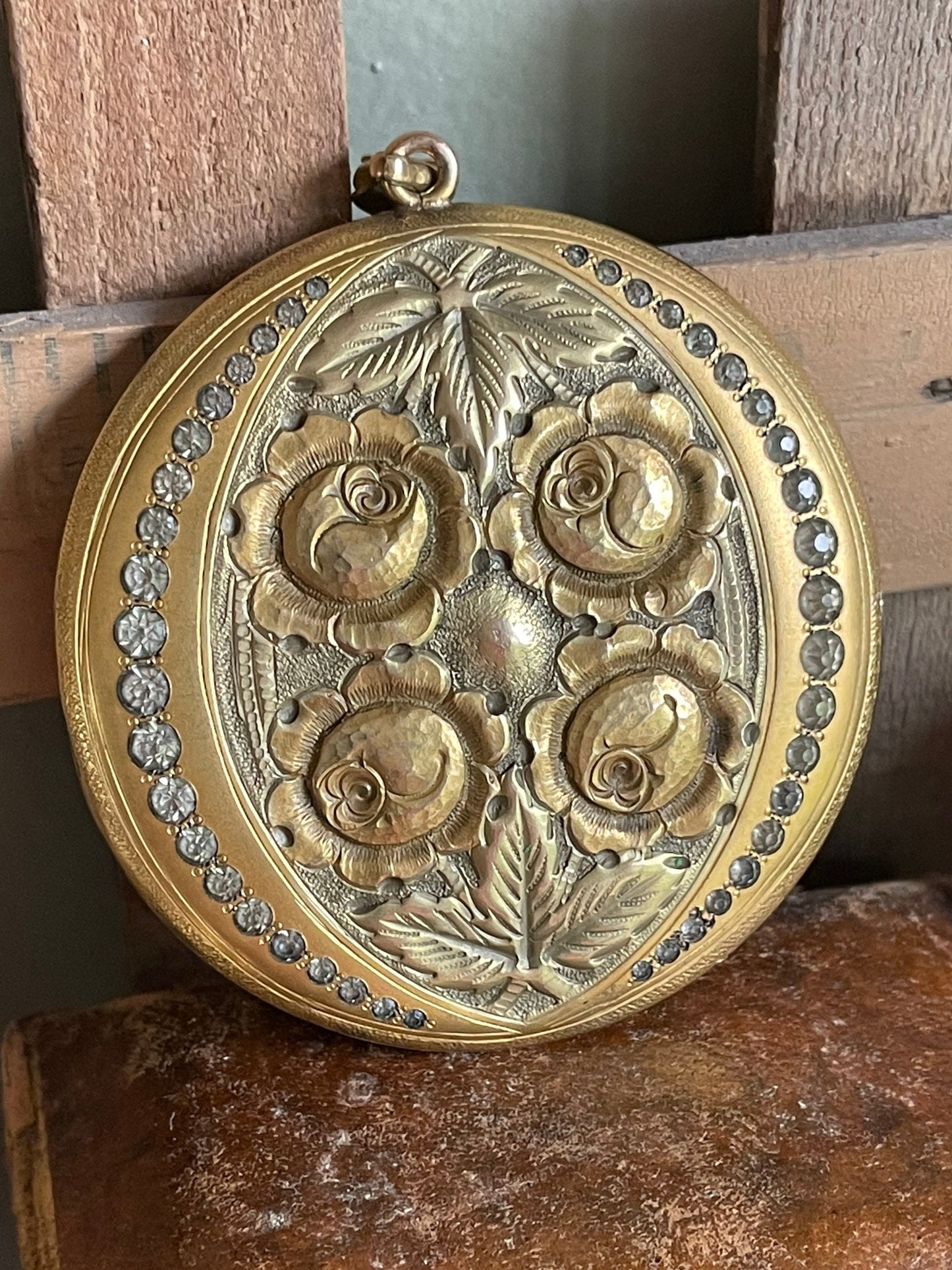 S.K. Merrill Co. Edwardian Massive Locket with Paste