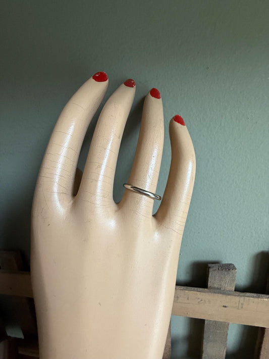 Simple Classic Benchmark 10K White Gold Band Stacker Ring