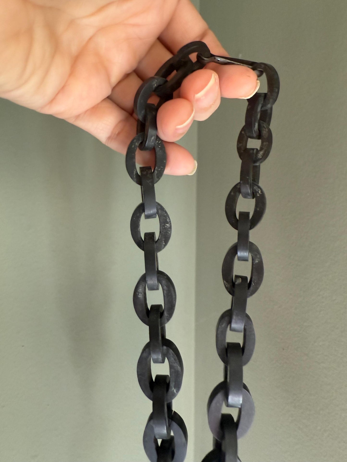 Antique Victorian Hand Carved Whitby Jet Huge Locket on Chain