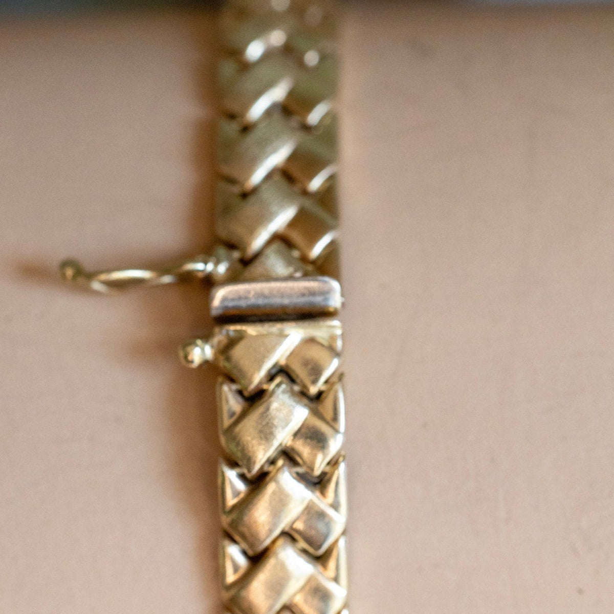 Vintage 14K Yellow Gold Woven Style Link Bracelet