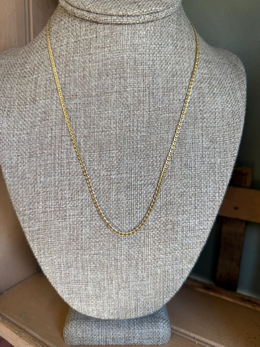 Vintage 18K Yellow Gold Mariner Link Chain 20" Length