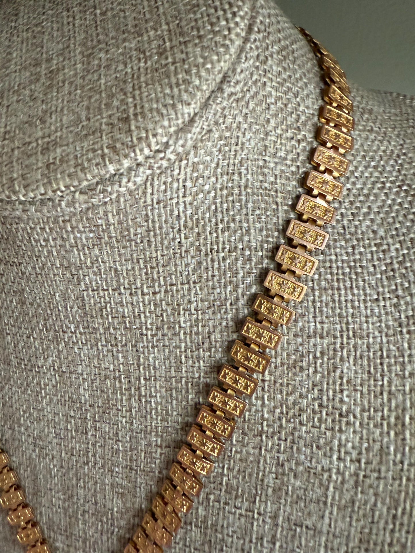 Victorian 1880's Gold Filled Book Chain Cameo Necklace