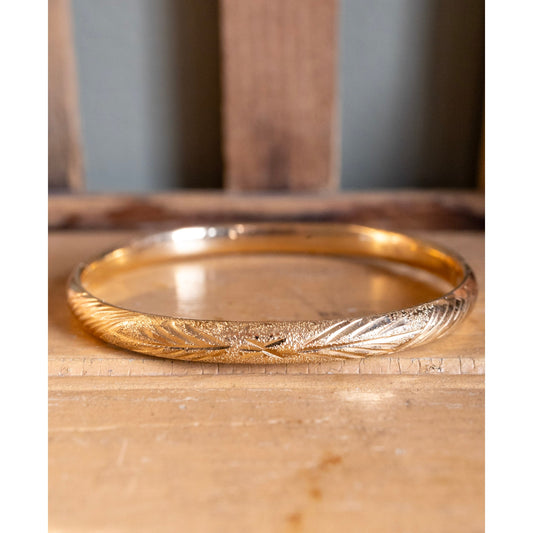 Vintage Solid 14K Yellow Gold Baby/Child Bangle Bracelet