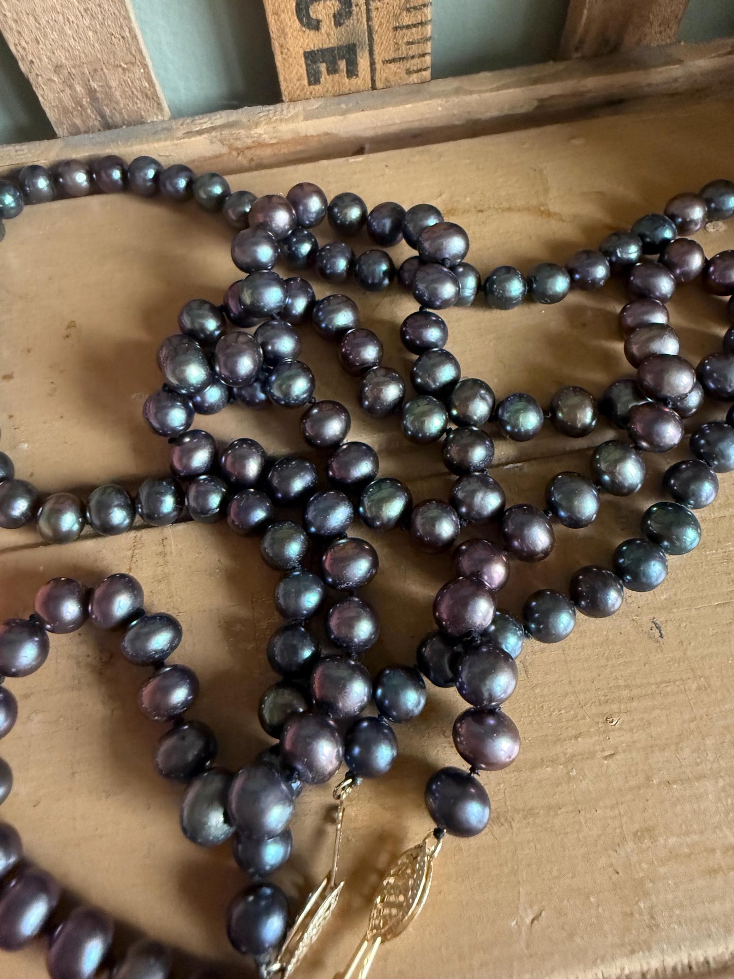 Pick a 14K Yellow Gold Freshwater Rainbow Peacock Pearl Necklace 18" and 24"