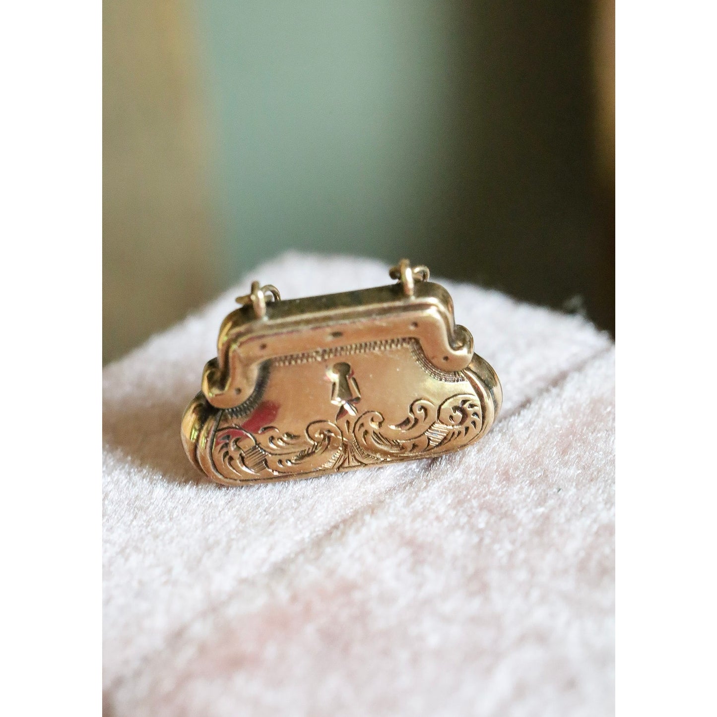 Sweet Antique Victorian Purse 14K Pendant Charm