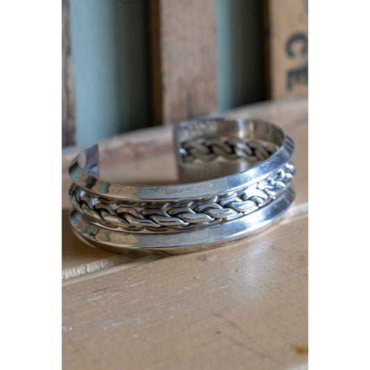 Vintage Solid Sterling Silver Cuff Bracelet