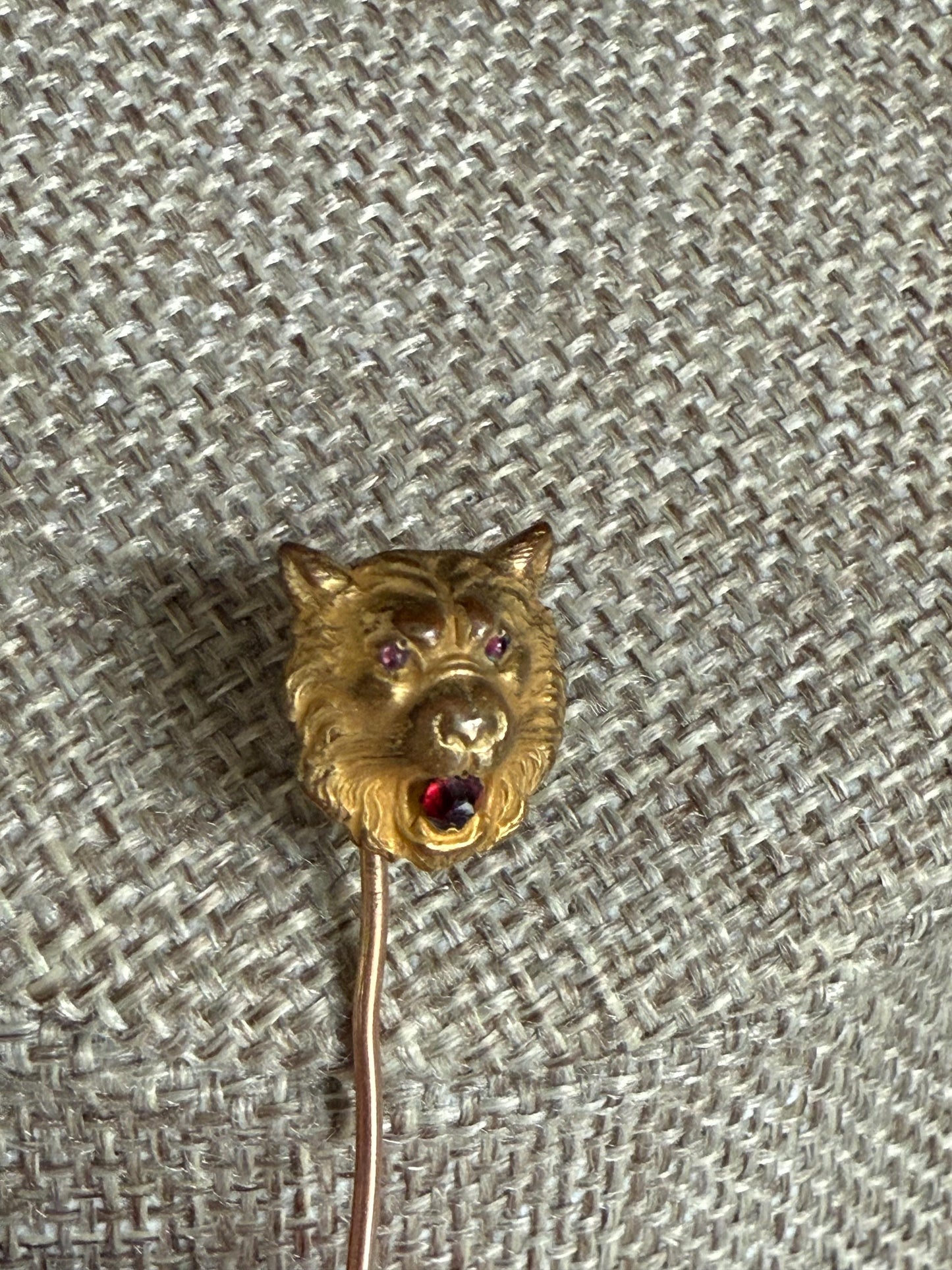 Pick an Antique Stickpin Lion, Owl, Garnet and Edwardian Art Glass