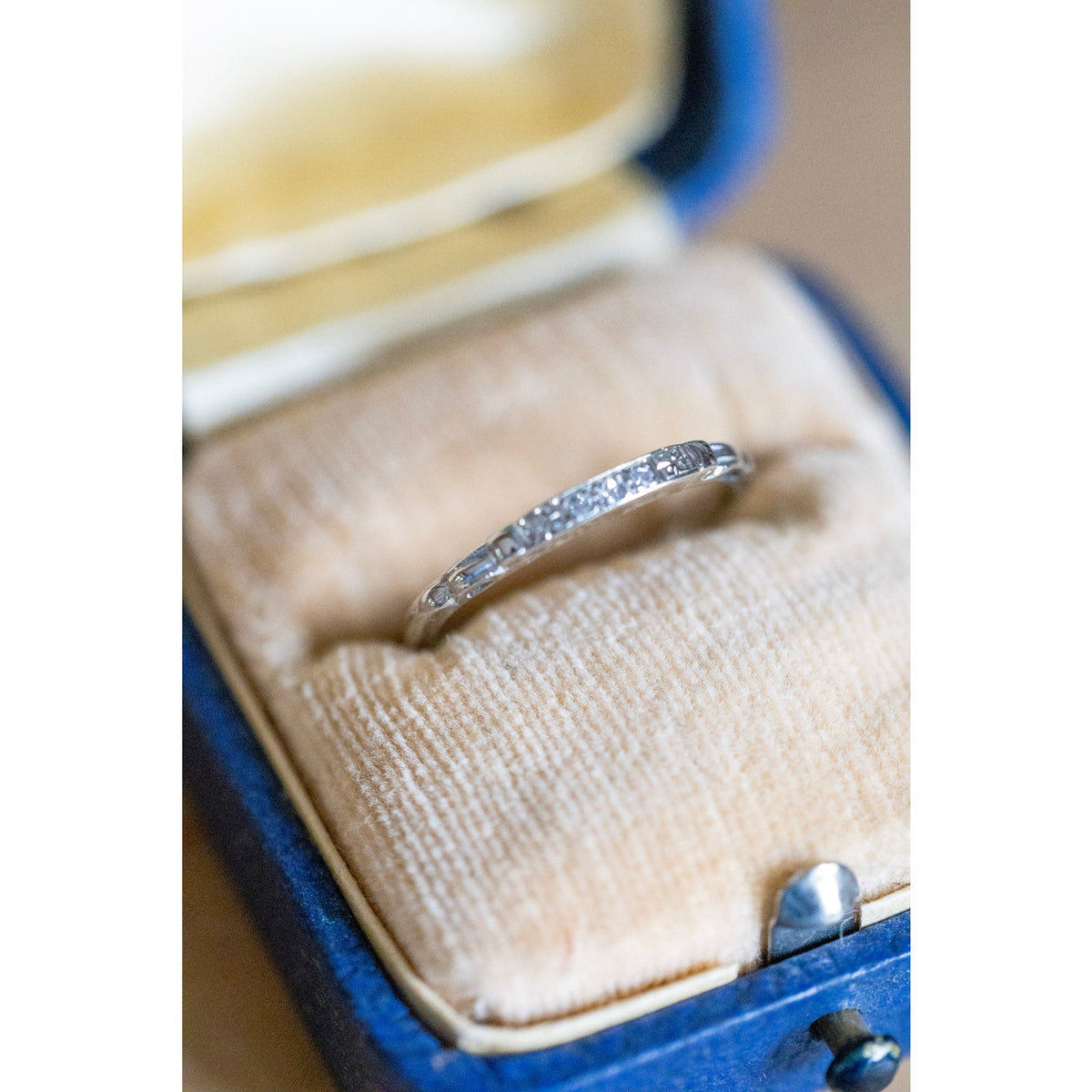 Dated 1943 14K White Gold Diamond Band Ring