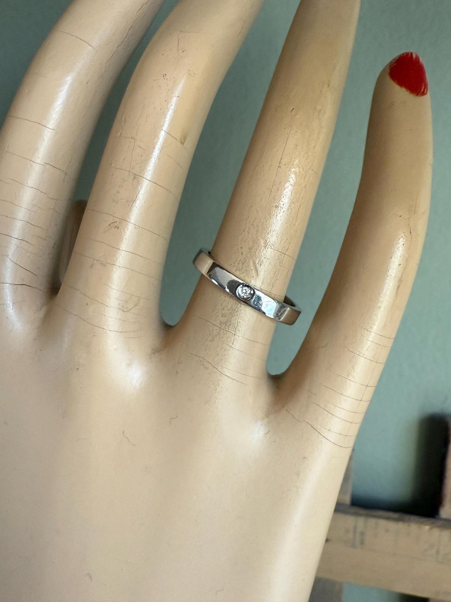 Italian Made Recarlo Vintage Platinum Diamond Band